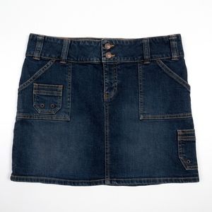 Old Navy Denim Stretch Skirt Cargo Deep Pockets Sporty Women Size 8 NWOT